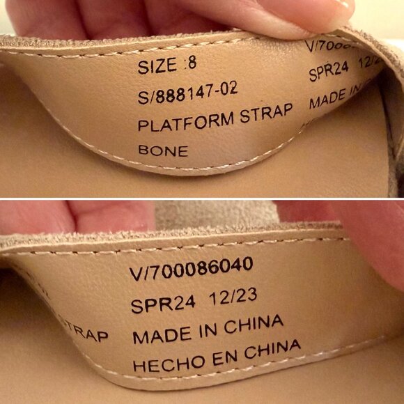 Banana Republic Platform Espadrille Sandals Size 8 Bone Faux Suede Resortwear - Picture 9 of 16